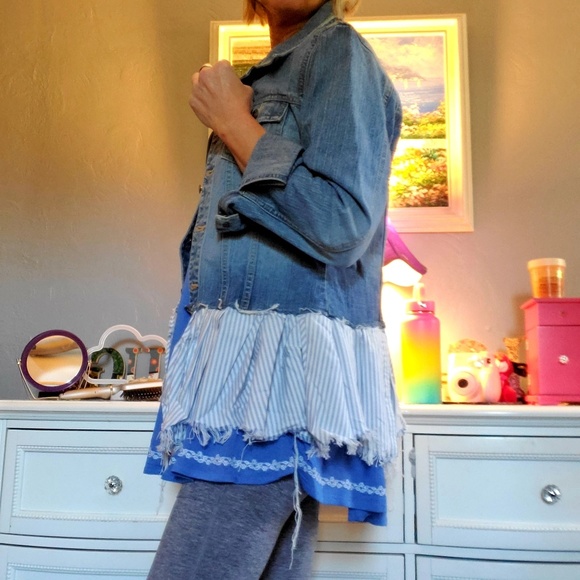 Upcycle jean jacket s/m - Picture 3 of 8